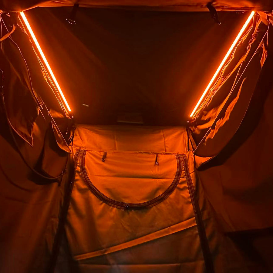Taruca Ensuite Shower 2.0 interior of shower cube lit by amber LED strips