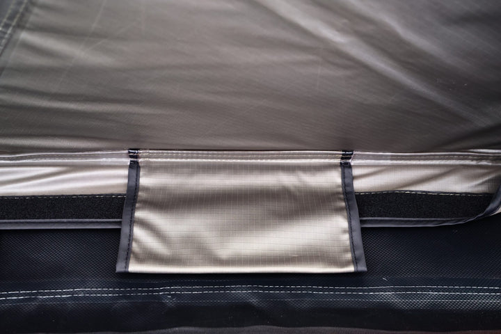 Taruca Rogue 270 S awning dark grey canvas detail on the underside